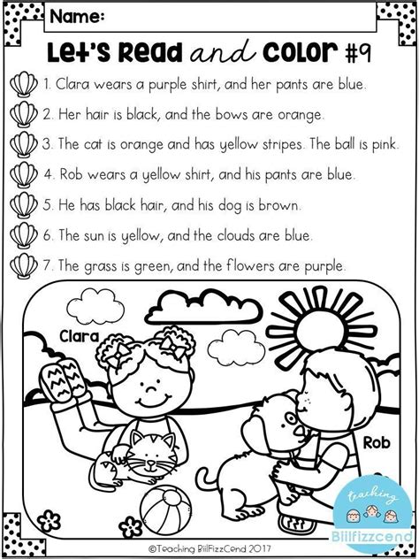 Comprehension Worksheets For Kindergarten Kindergarten