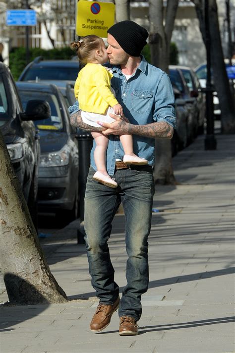 David Beckham In A Levis Denim Shirt And Rrl Jeans Celebrities In