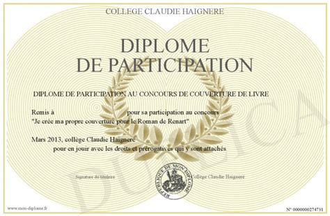 Diplome De Participation