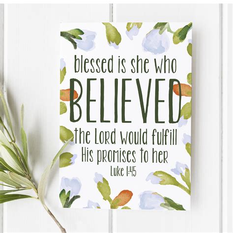 Luke 145 Blessed Is She Who Believed Bible Verse Bible