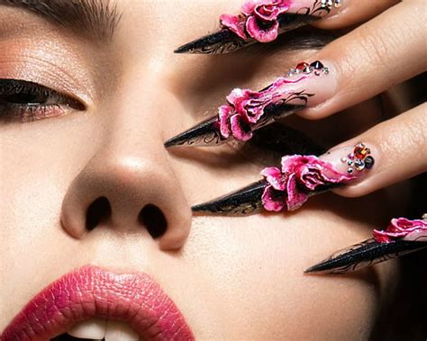 Colorful Nails Face Woman Nails Style HD Wallpaper Peakpx