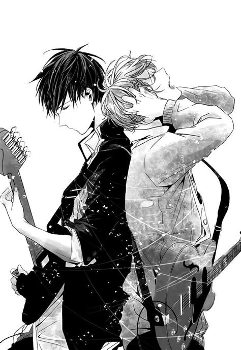 Two Anime Characters With Guitars In Their Hands