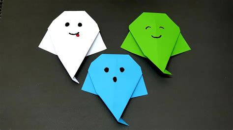How To Make Paper Origami Ghost Easy Kids Halloween Crafts Youtube