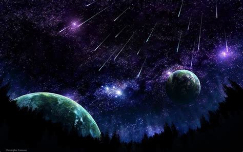 Sky Purple Illuminated Planet Space Power In Nature Luminosity