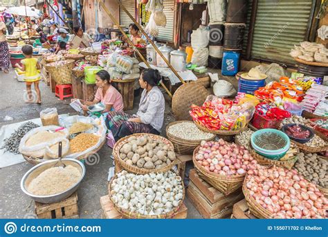 Street Market In Yangon Editorial Photography Image Of Yangon 155071702