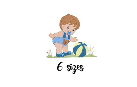 Cute Baby Boy Ball Embroidery Designs Boy Embroidery Design | Etsy