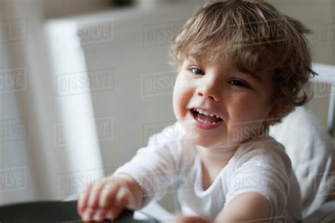 Toddler Boy Smiling Portrait Stock Photo Dissolve