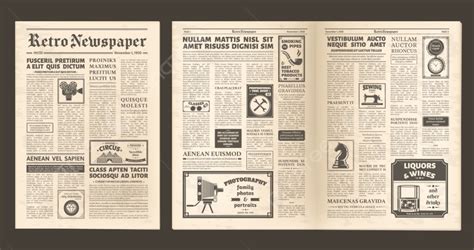 Vintage Old Newspaper Full Page Template Download On Pngtree