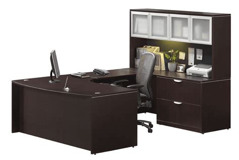 U Shaped Desk With Hutch And Lateral Drawers Office Barn