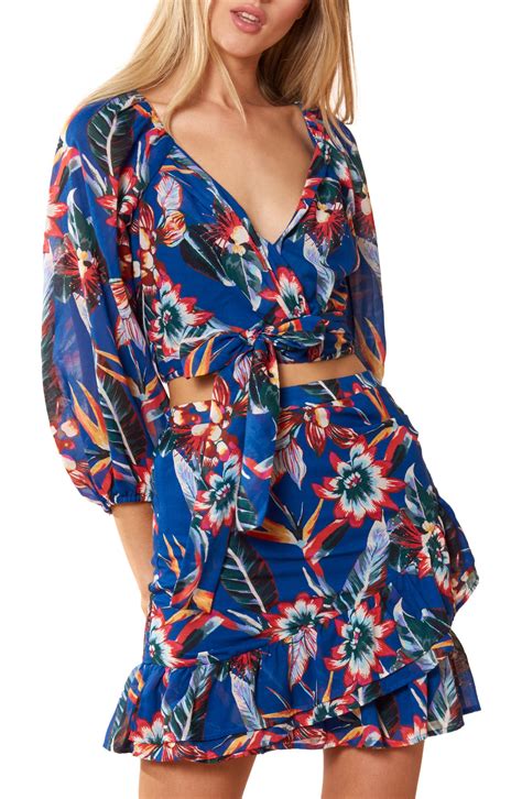 Red Carter Cropped Cover Up Wrap Top Nordstrom