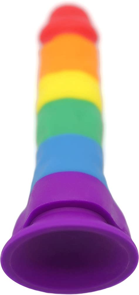 the 8 silicone rainbow dildo with balls sextoy9ja