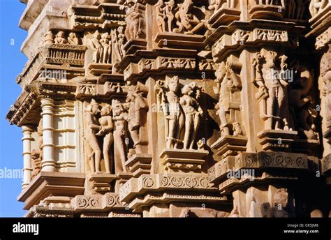 Stone Carvings Depicting Scenes From The Kamasutra Khajuraho Temples