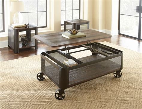 Light enough (some are even on castors) to move round, they're perfect for everything from entertaining guests to relaxing with snacks and a good book. Image result for industrial style lift top coffee table ...