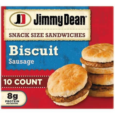 Jimmy Dean Sausage Biscuit Snack Size Sandwiches 17 Oz 10 Ct Frozen