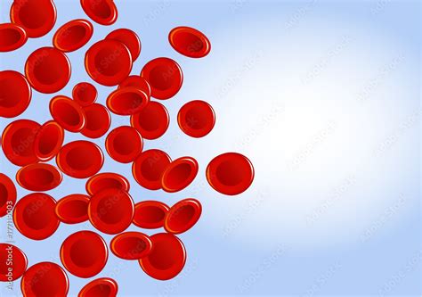Red Blood Cells On Blue Background Illustration About Health And
