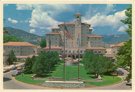 While colorado springs is a large city with much land, it still faces the same problems of any city with fast growth: Broadmoor Hotel, Colorado Springs, CO | On back: "The ...