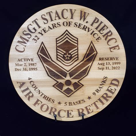 Us Air Force Retirement Laser Engraved Display Etsy