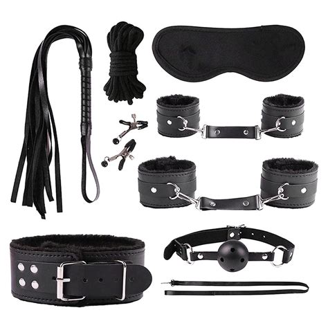 Buy 8 Pcs Plush Handcuffs Nipple Clip Bondage Erotic Adult Sex Toys Set Alternative Ankle Cuffs
