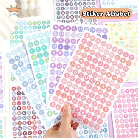 Jual Cod⭐stiker Huruf Deco Alphabet Untuk Number Aesthetic Sticker Sheet Kiss Cut Sticker Huruf