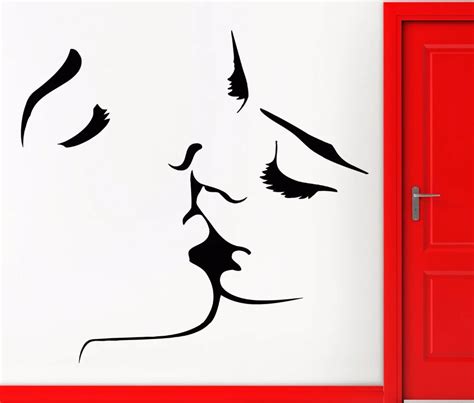 Kissing Couple Wall Stickers Home Decor Wedding Decoration Wall Art For Bedroom Decals Mural
