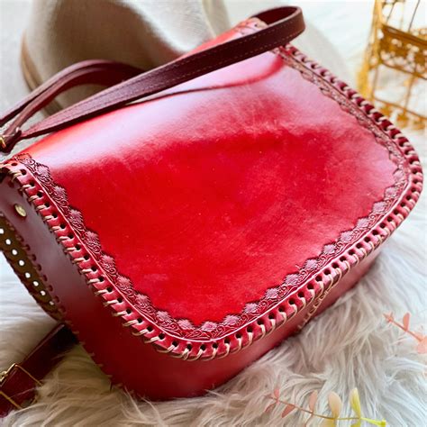 Handmade Leather Crossbody Bag Boho Crossbody Bag Saddle Bag