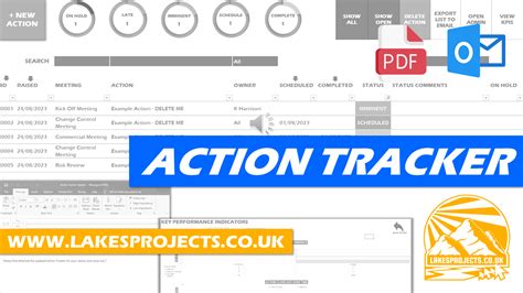 Action Tracker Template Excel With Charts Lakes Projects