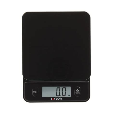 Taylor Black Glass Top Food Scale With Touch Control Buttons 5280385