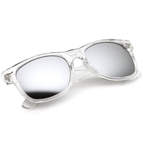 Retro Translucent Square Colored Mirror Lens Horn Rimmed Sunglasses 55 Sunglass La