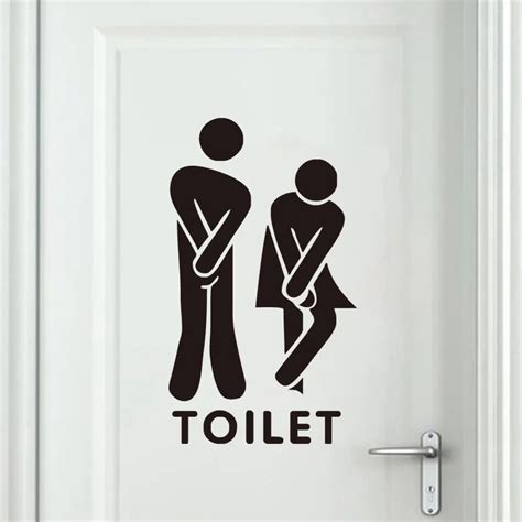 Dctop Funny Toilet Enterance Sign Vinyl Stickers Waterproof Decals For