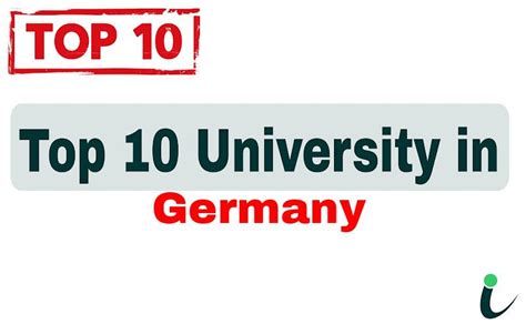 Top 10 University In Germany 2023 Best Ten Ranking Institutioninfo