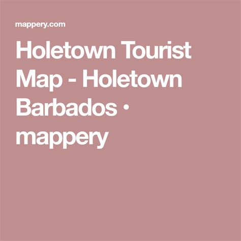 Holetown Tourist Map Holetown Barbados Mappery Tourist Map Tourist Map