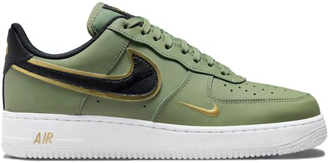 Nike Air Force 1 Low 07 Lv8 Double Swoosh Olive Gold Black Da8481 300