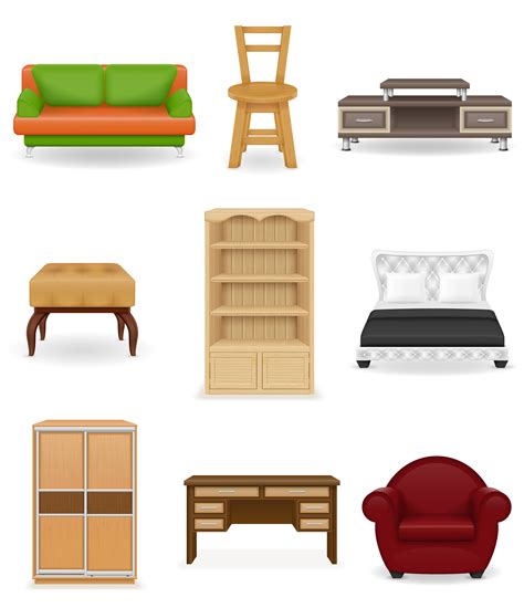 Set Icons Furniture Vector Illustration 514573 Vector Art At Vecteezy