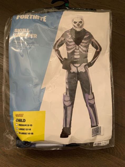 Fortnite Skull Trooper Spirit Halloween Costume Kids Size Youth Large