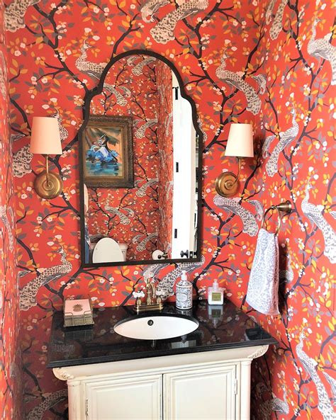 Famous Dramatic Wallpaper For Powder Room References
