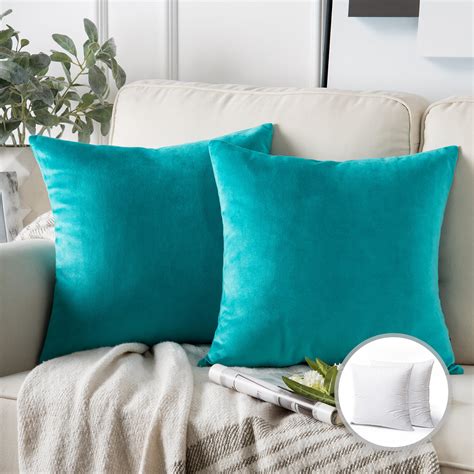 Phantoscope Soft Silky Velvet Series Square Decorative Throw Pillow