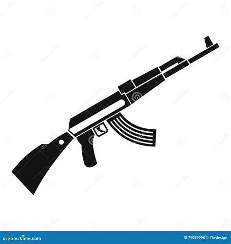 Kalashnikov Machine Gun Line And Glyph Icon Ak47 Vector Illustration