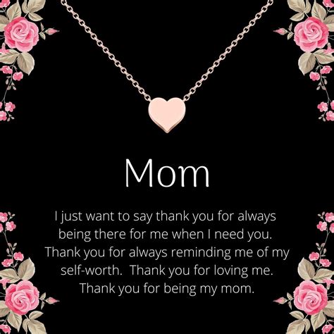 Thank you for always being there, mom. SheridanStar - Mothers Day Necklace Jewelry Gift for Mom ...