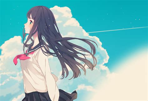 929173 Looking Away Anime School Uniform Lollipop Anime Girls