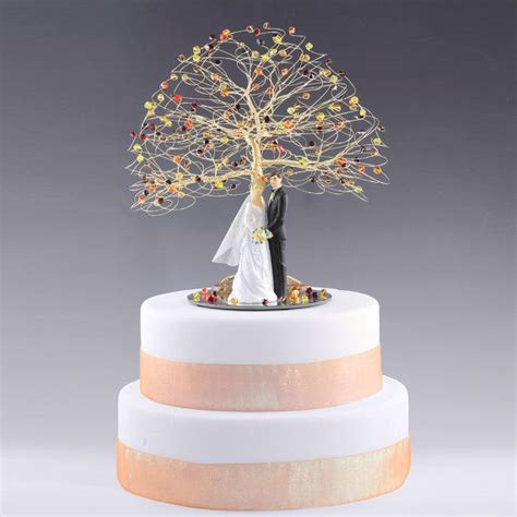 Custom Tree Wedding Cake Topper In Swarovski Crystal Elements You