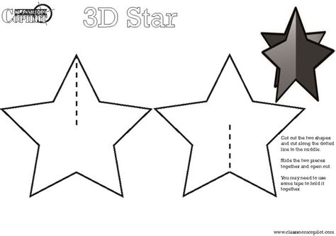 Printable 3d Paper Star Template Printable Templates