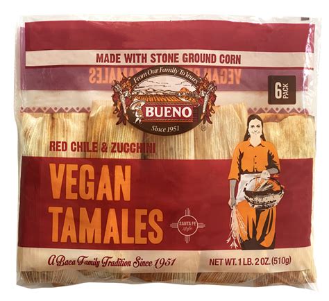 Tamales Shipped Bueno Vegan Red Chile Vegetable Tamales