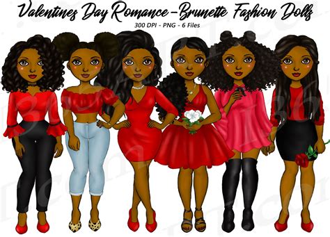 Valentines Day Girls Clipart Natural Hair Black Girls Etsy Girl