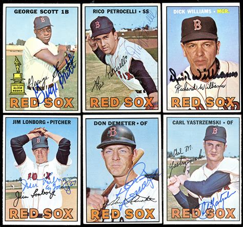 Lot Detail Collection Of 23 1967 Topps Boston Red Sox Signed Cards