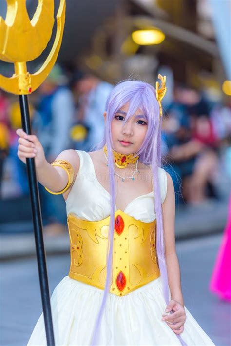 Cosplayer As Characters Athena From Saint Seiya Editorial Photography