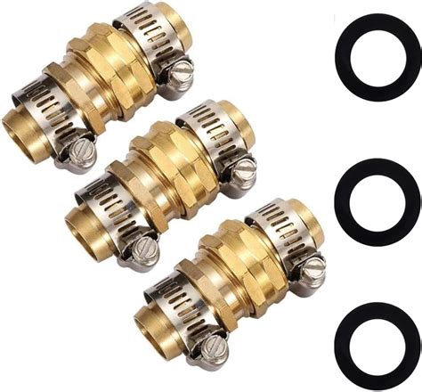 Maofa 3sets Brass Garden Hose Mender End Repair Kit Water Hose End