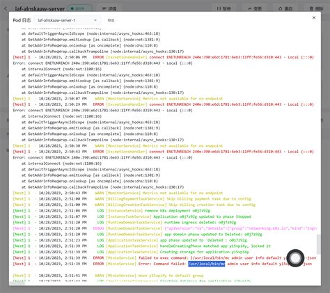 laf 后端/usr/local/bin/mc报错 - Sealos 开发者社区