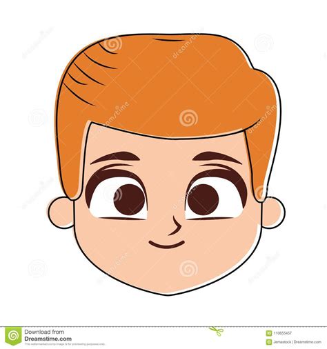 Cute Boy Face Cartoon Stock Vector Illustration Of Friendship 110655457