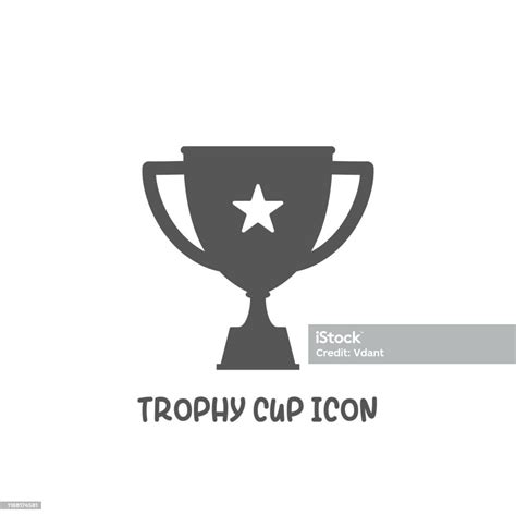 Trophy Cup Icon Simple Flat Style Vector Illustration Stock