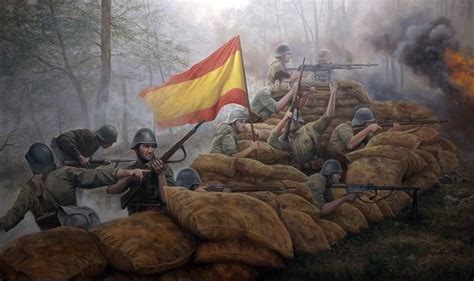 Spanish Civil War Nationalist Side By Jose Ferre Clauzel War Art